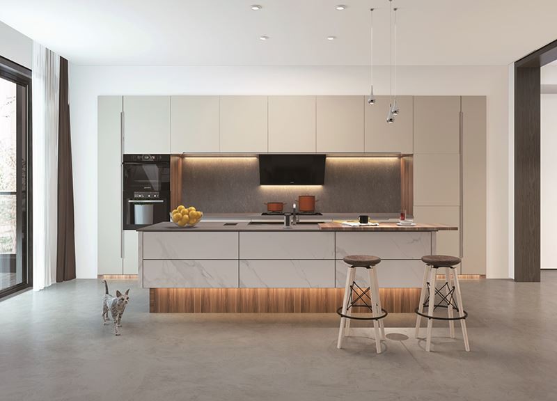golden gloss kitchen cabinet