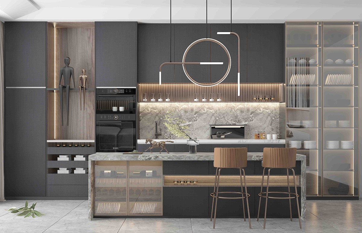 Grey Textured Kitchen Cabinet Grey Textured Kitchen Cabinet