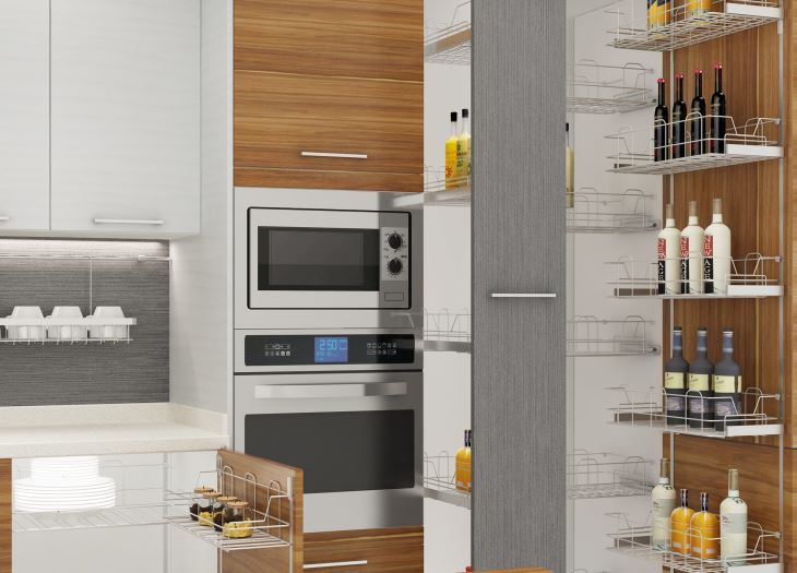 Modern Wood Grain Kitchen Cabinets