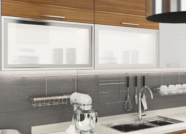 Modern Wood Grain Kitchen Cabinets