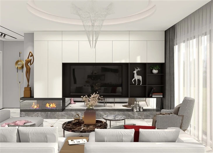 White Melamine TV Unit